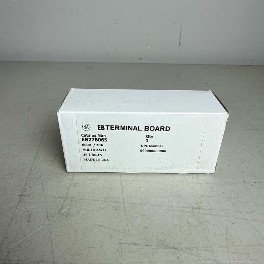GE EB Terminal Board EB27B06S 6 Circuit 10 To 18 AWG 30A 600V 20lbs-in